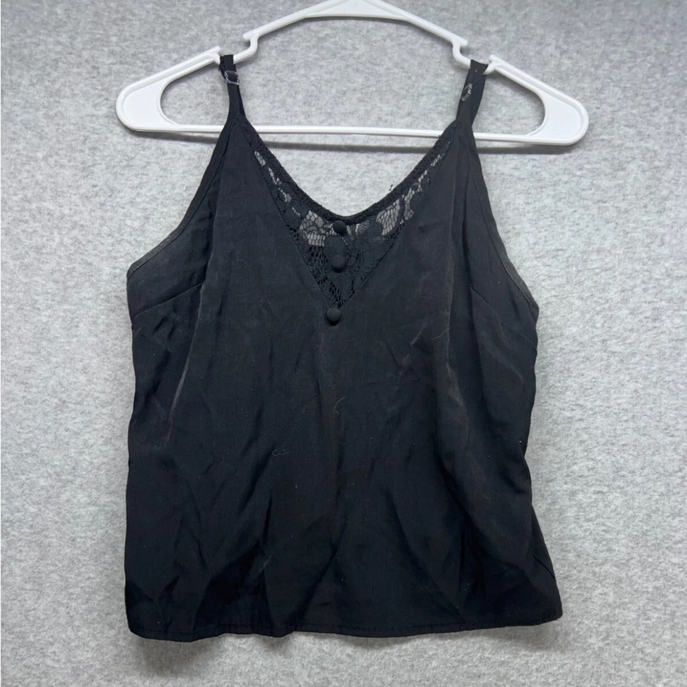 SHEIN Elegant Black Lace Tank Top